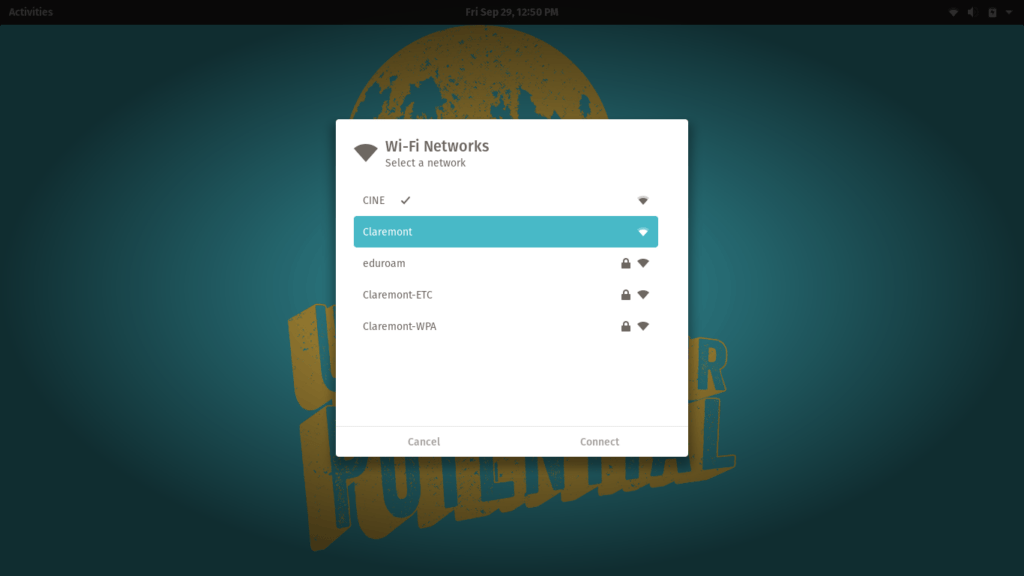 Wi-Fi networks dialog