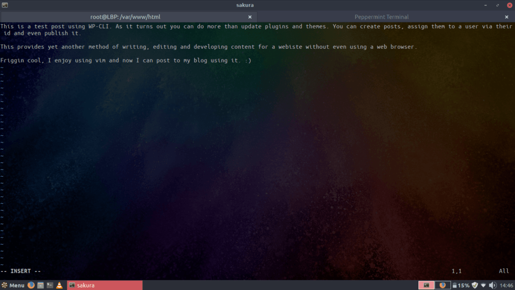Editing from WP-CLI in Linux