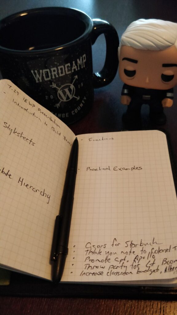 Create outline in pocket notebook