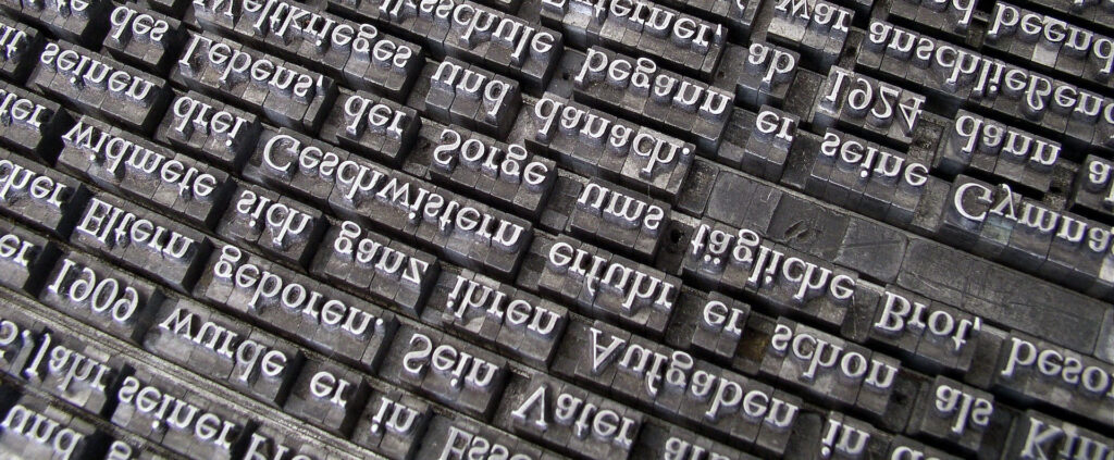hot lead type blocks for publishing books
