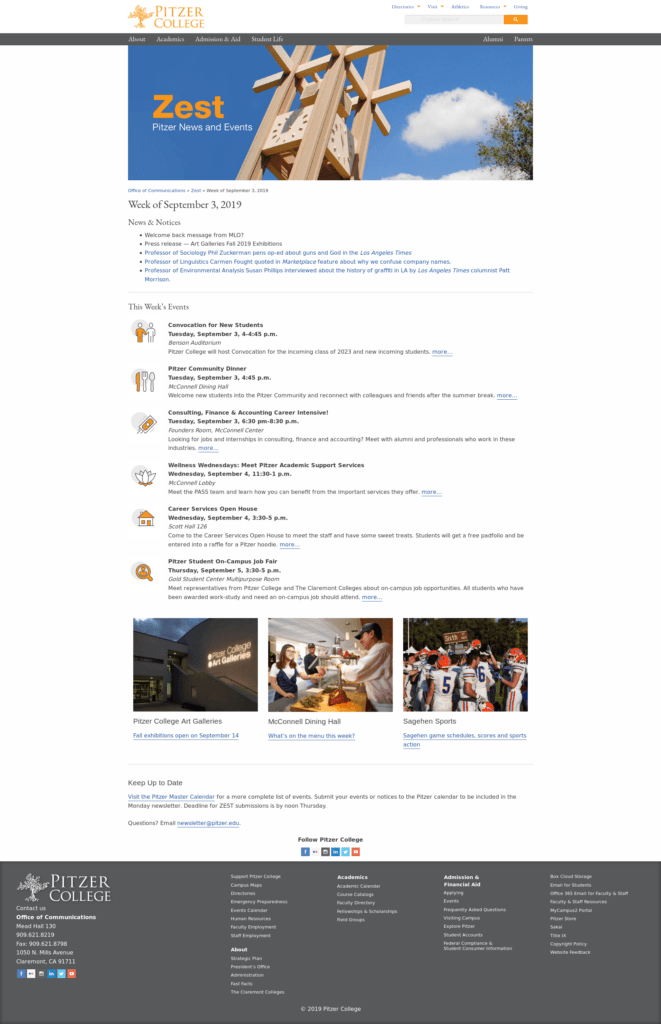 Zest Newsletter Screenshot