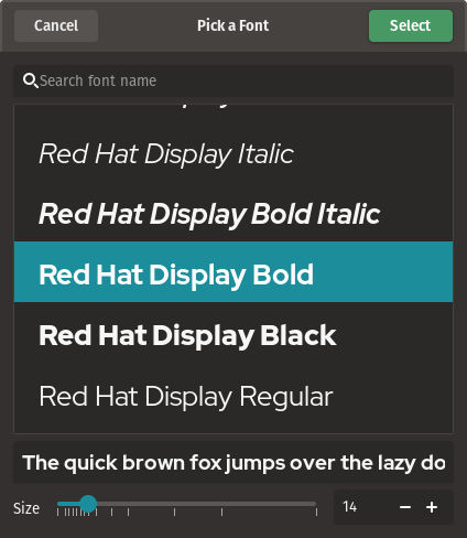 select system fonts