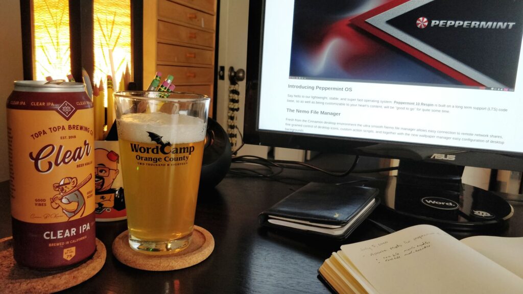 Beer at my computer desk