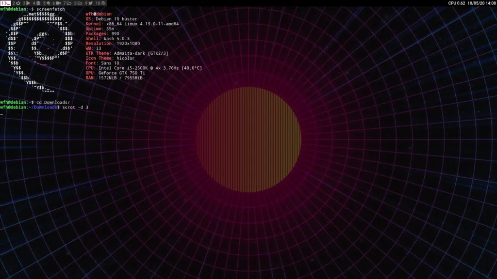 terminal in i3 and debian