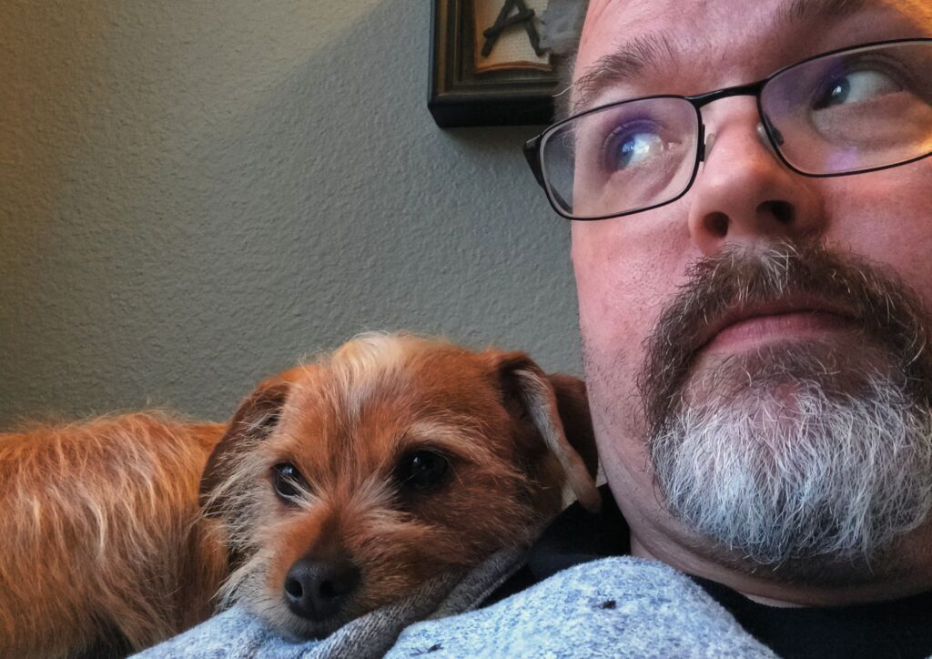 Ginny resting on my shoulder