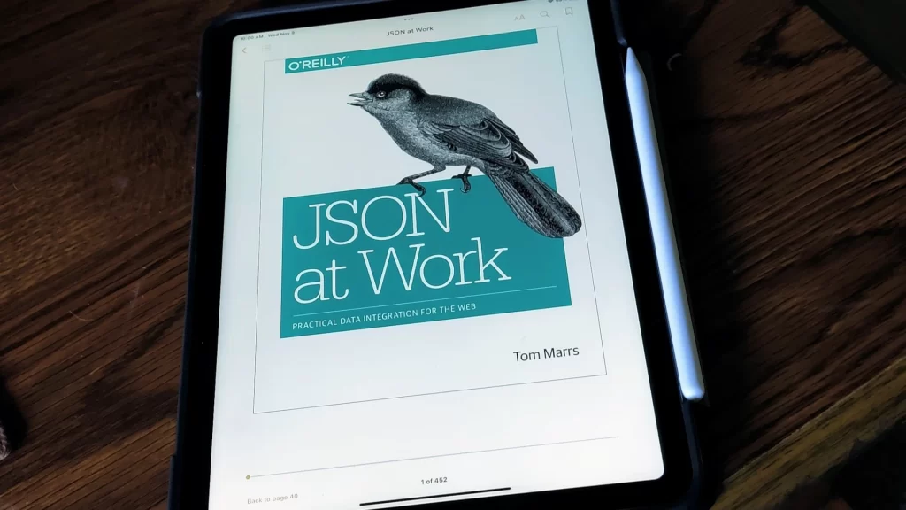 JSON at Work ebook on an iPad