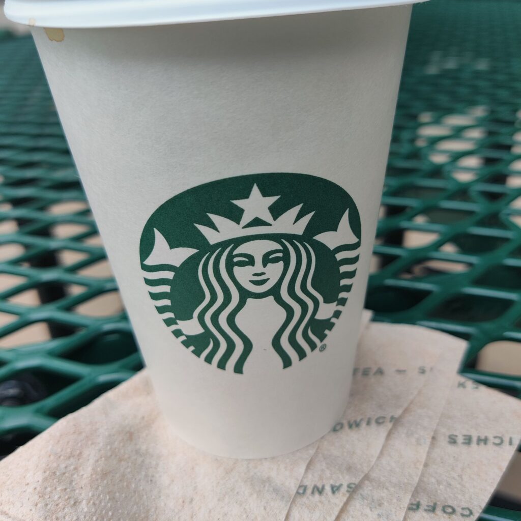 Paper Starbucks Coffee Cup on a napkin