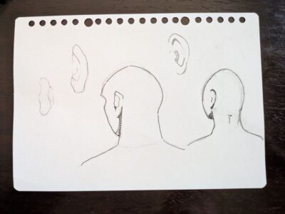 Sketch of the back of a human head