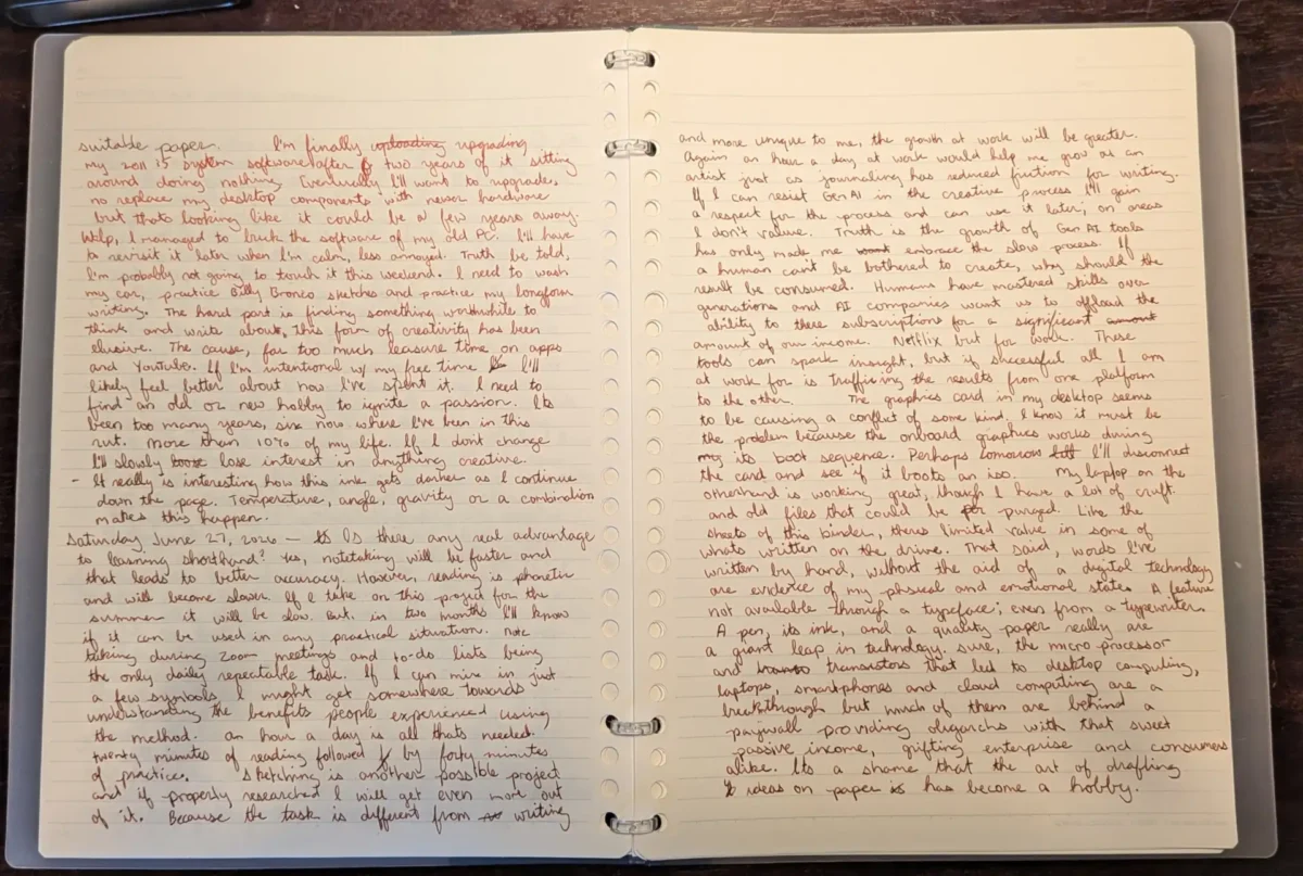 Campus 2×2 B5 binder and Noodler’s Brown