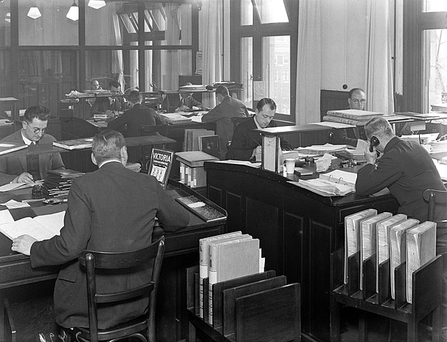 people working in an office